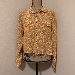 Mustard Floral Button Down